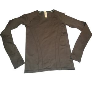 Ivivva by Lululemon Fly Swiftly Tech Long Sleeve Top Girls 10 Black Thumbholes